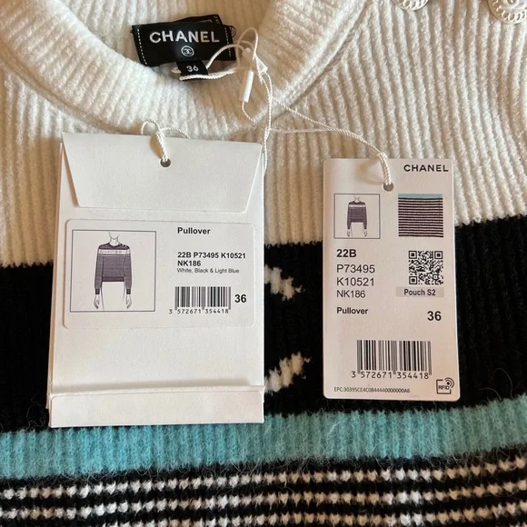 NWT AUTH CHANEL 22B CC Logo Pullover Sweater. - Picture 9 of 10